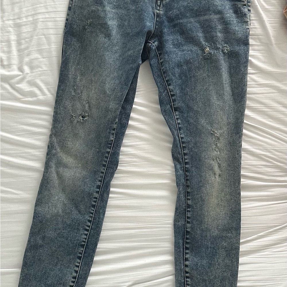 True Religion Blue Skinny Jeans Distressed Style